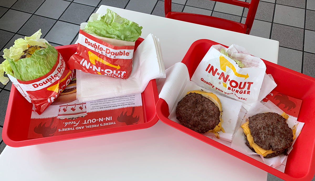 double double and flying dutchman burgers at in-n-out