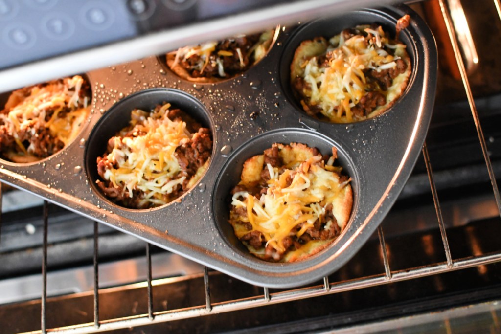 muffins cooking in the oven