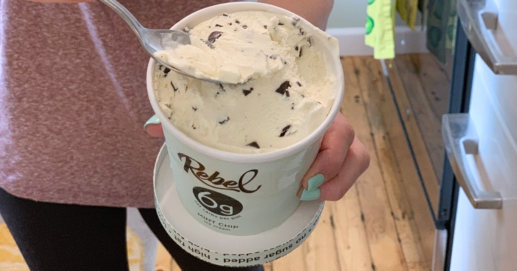 pint of rebel mint chocolate chip ice cream