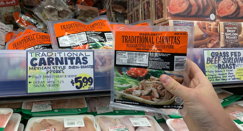 package of trader joe's pork carnitas