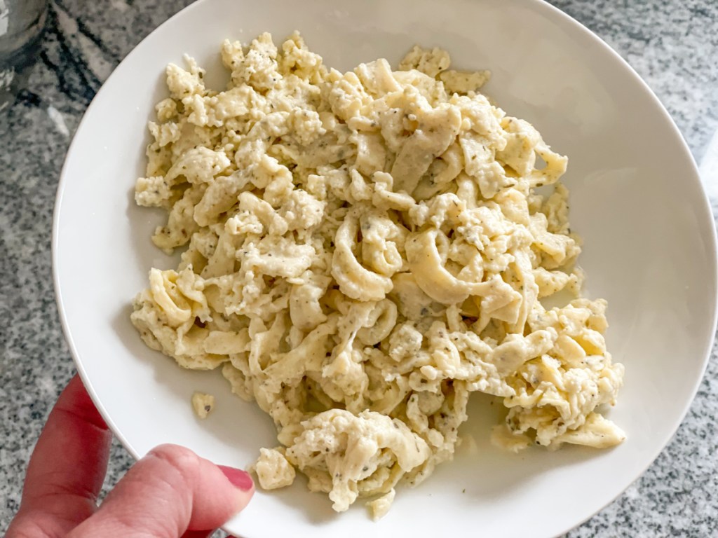 plate of keto pasta - mushy 