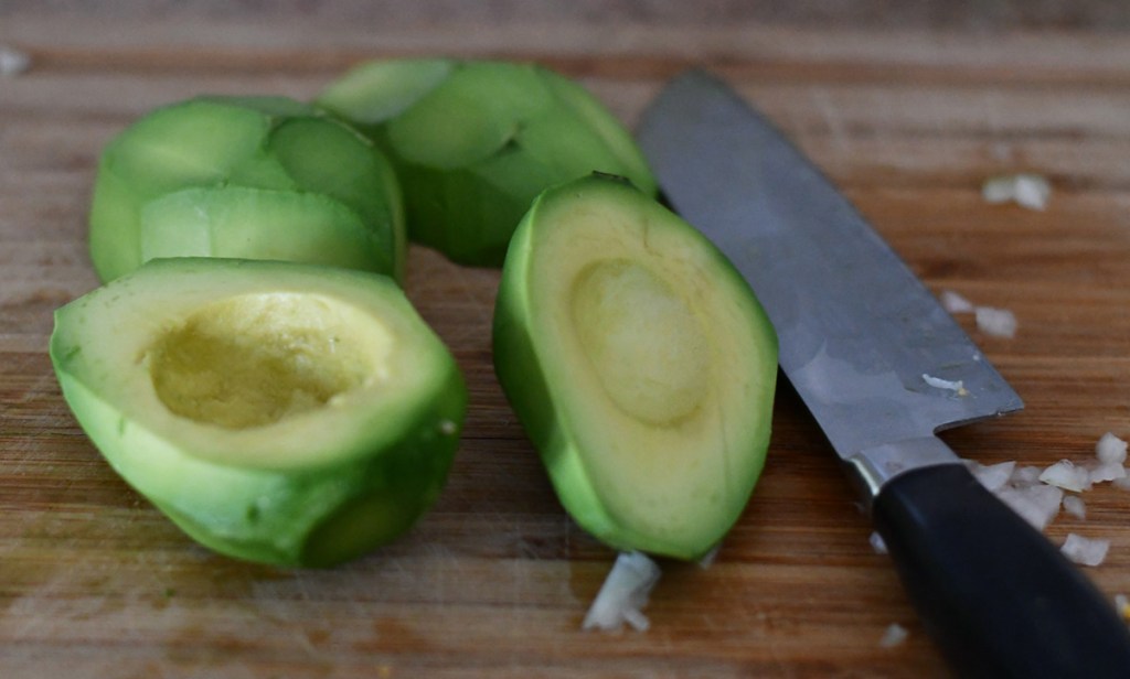 avocado on cutting board