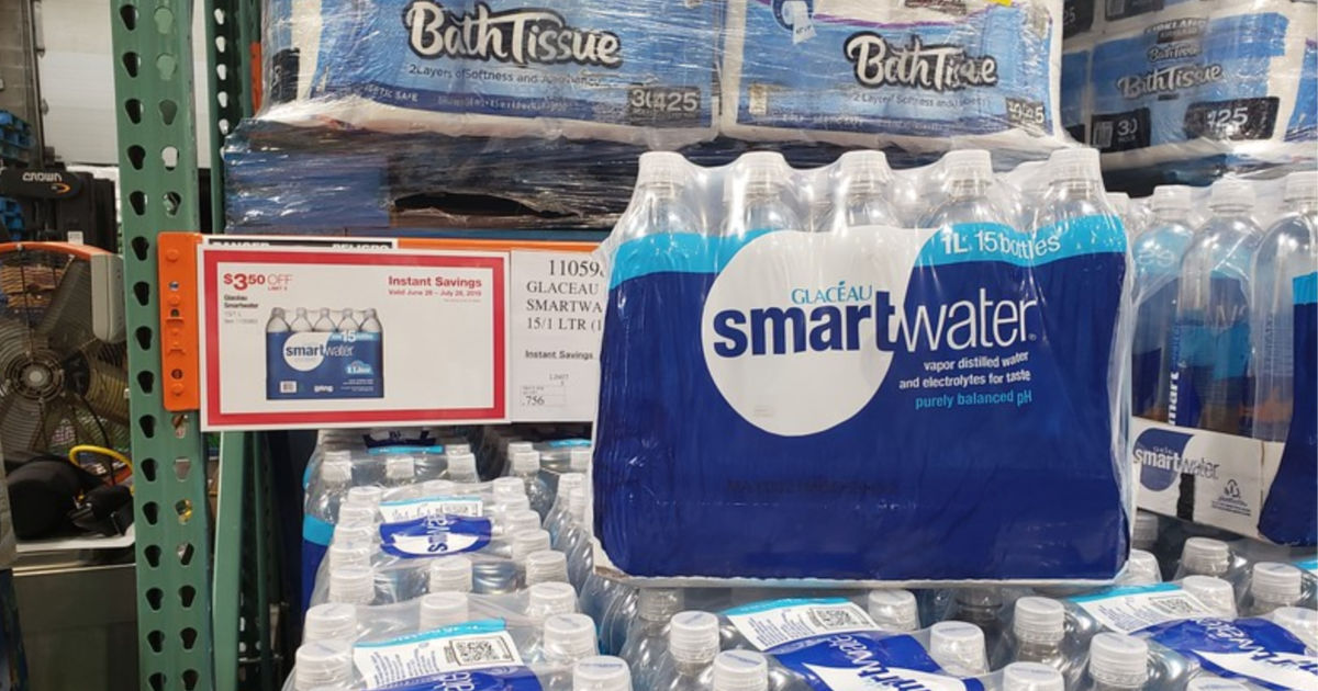 Smartwater bottles at Costco