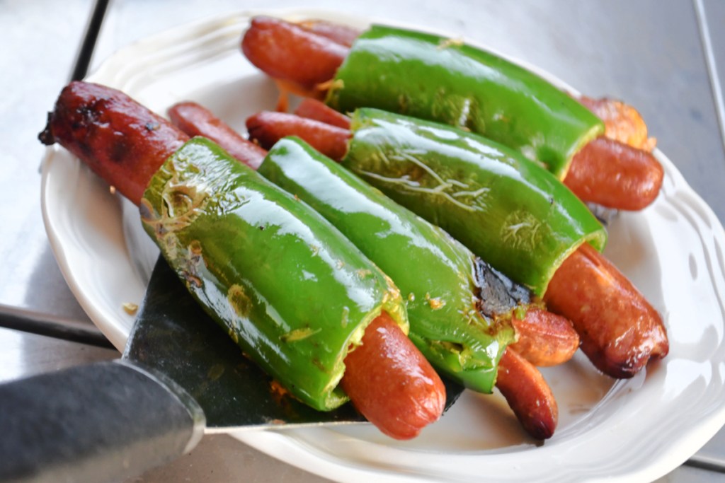 keto jalapeno hot dogs on plate