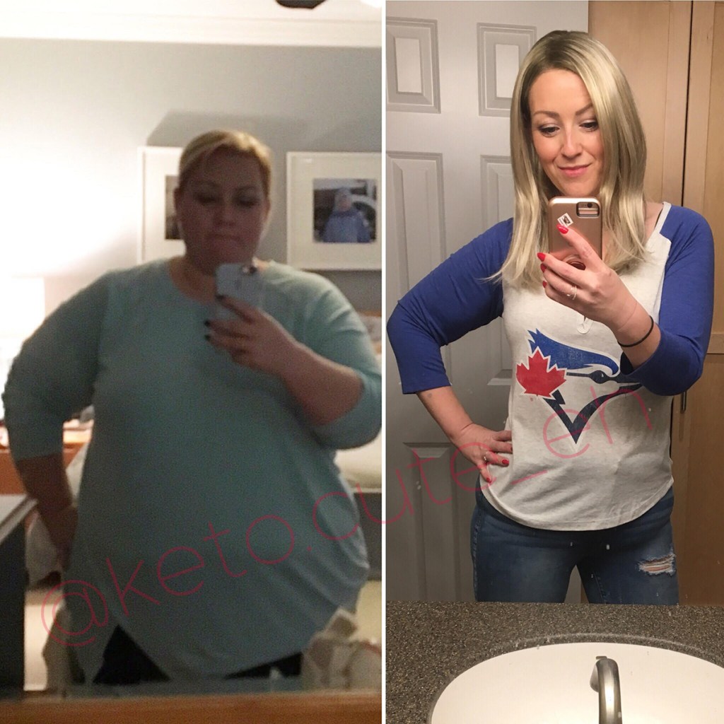 woman keto weight loss before and after