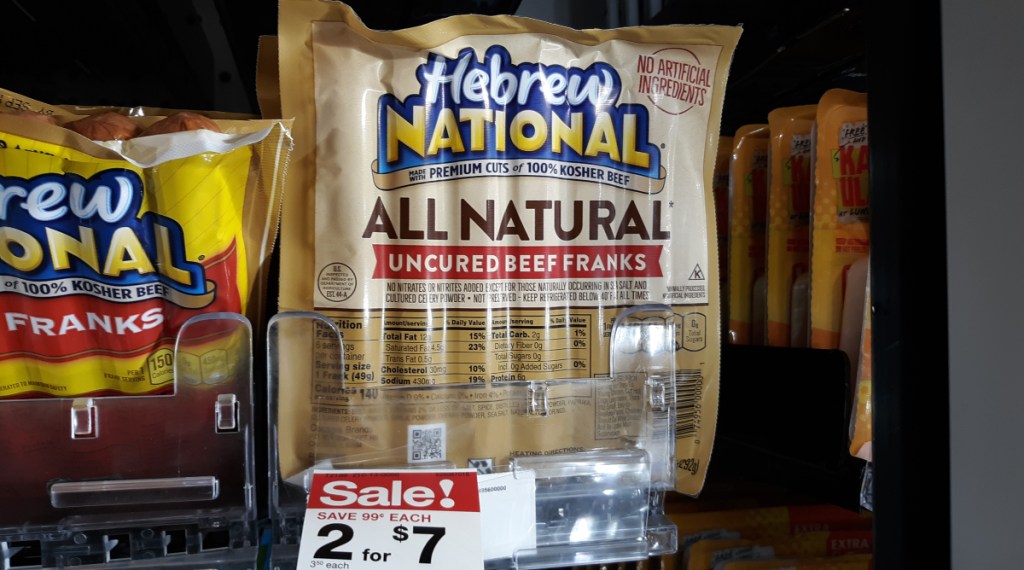 Hebrew National all beef uncured hot dogs