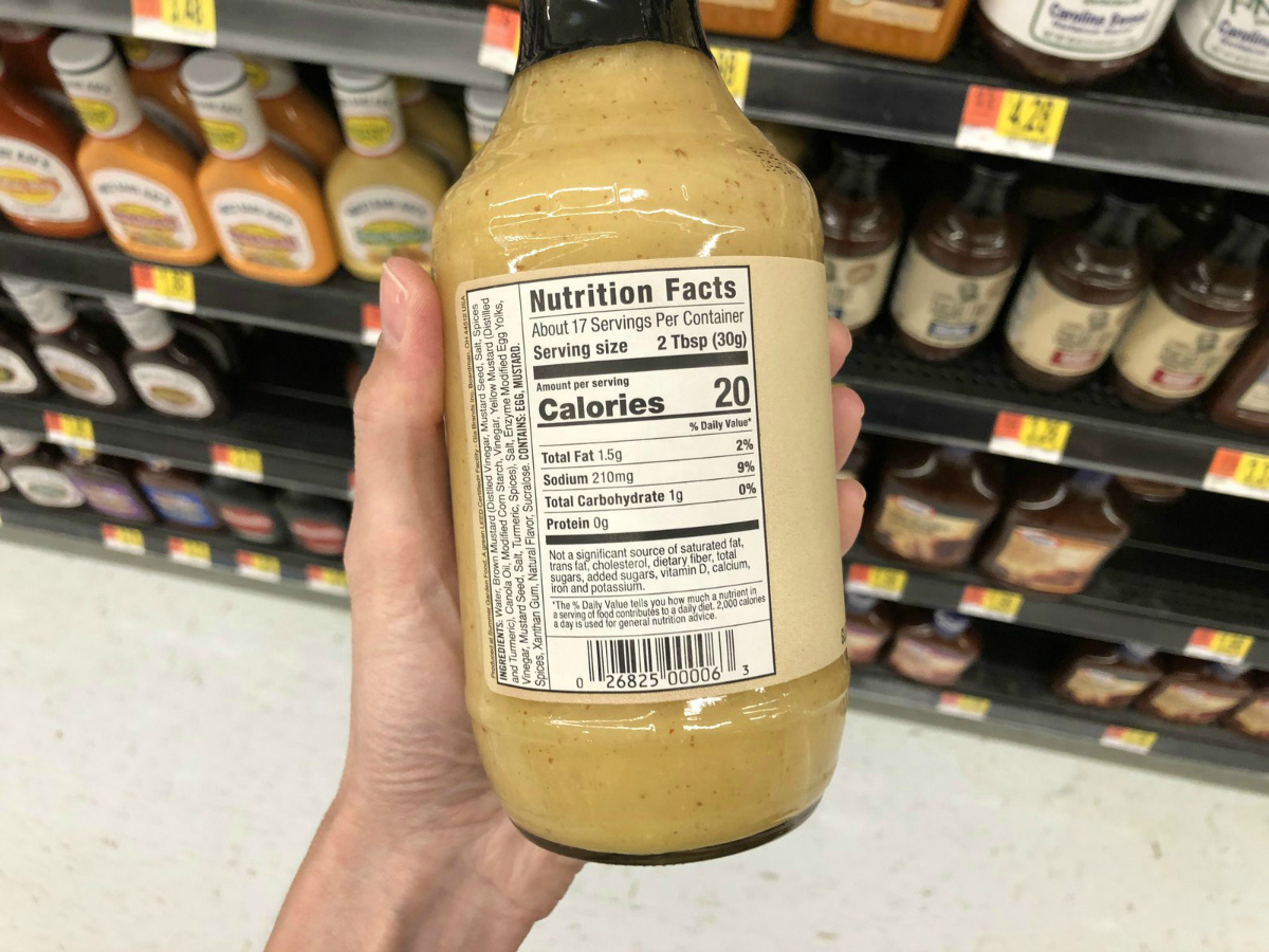 G Hughes Honey Mustard nutrition label