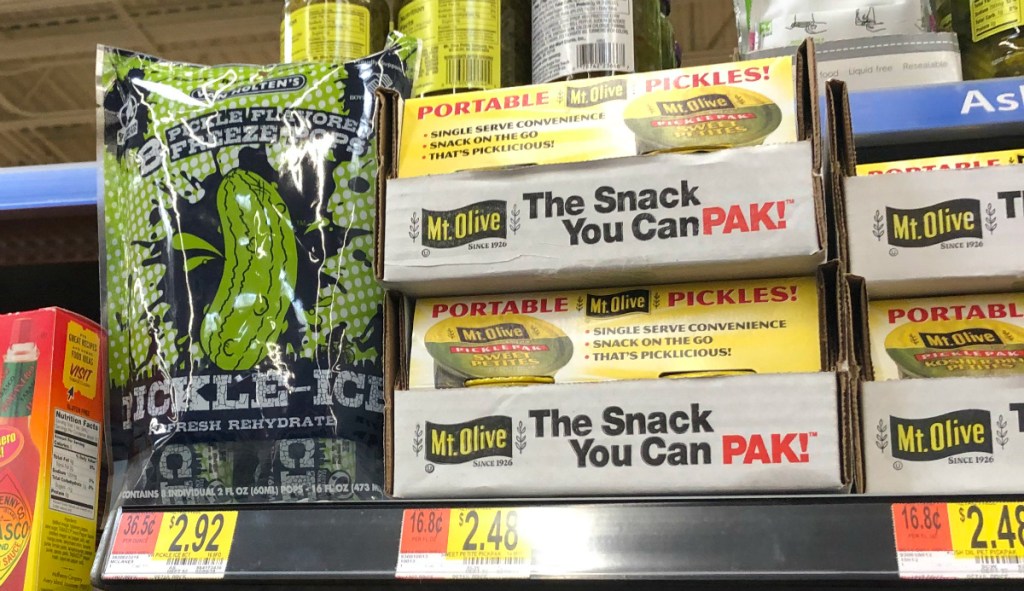 Pickle ice bag on shelf
