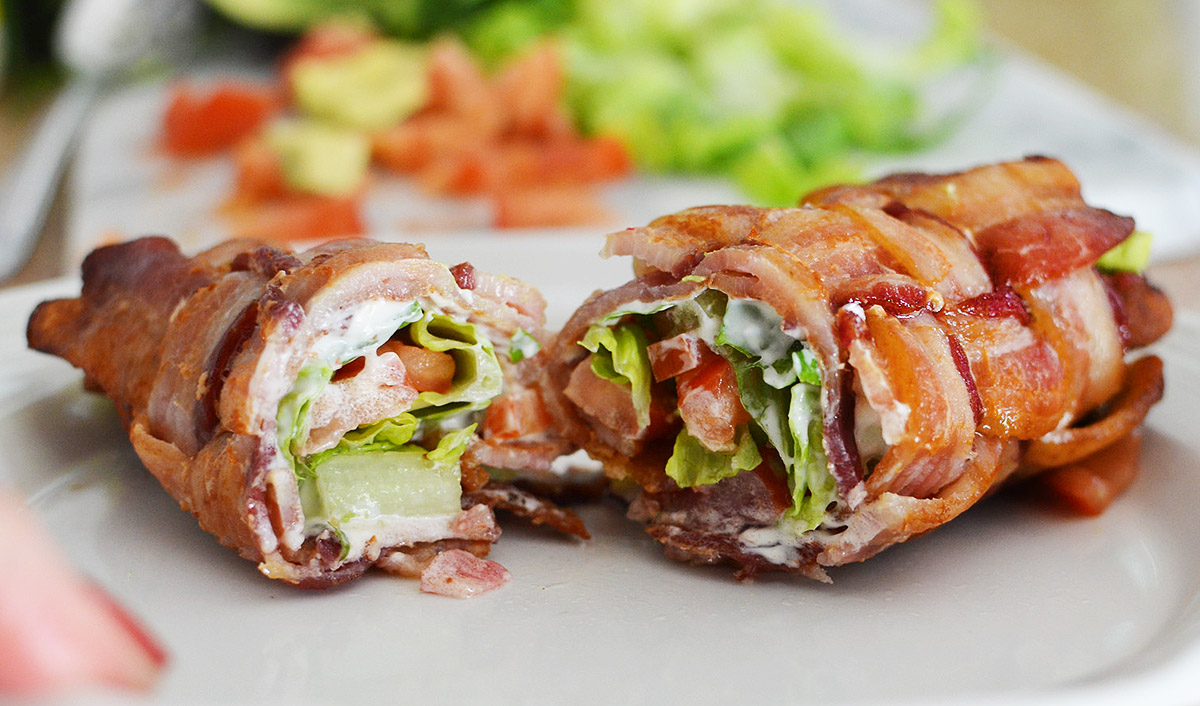 Keto Blt Sushi Roll Low Carb Appetizer Snack Idea