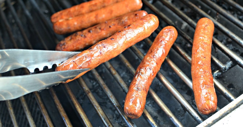 grilled hot dogs on the bbq