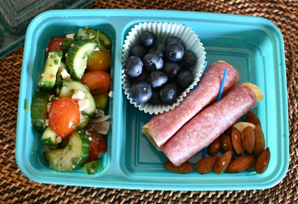 meat and cheese rolls bento lunch