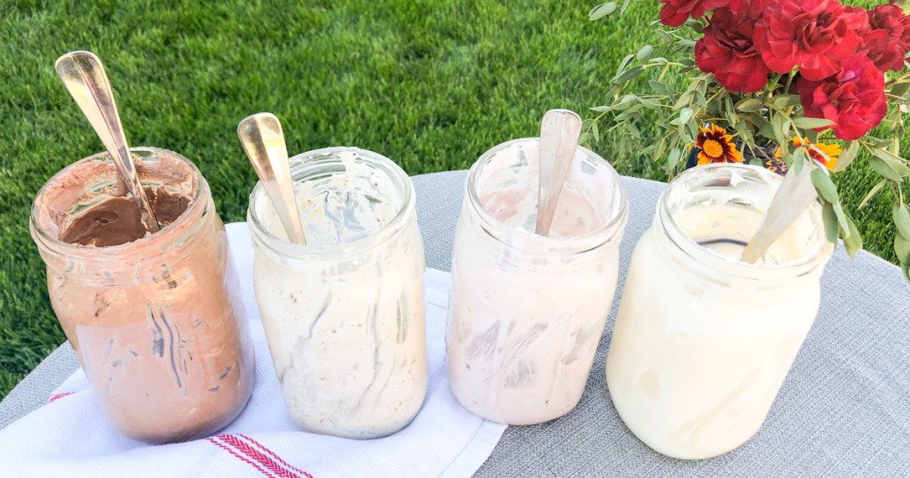 keto ice cream in mason jars