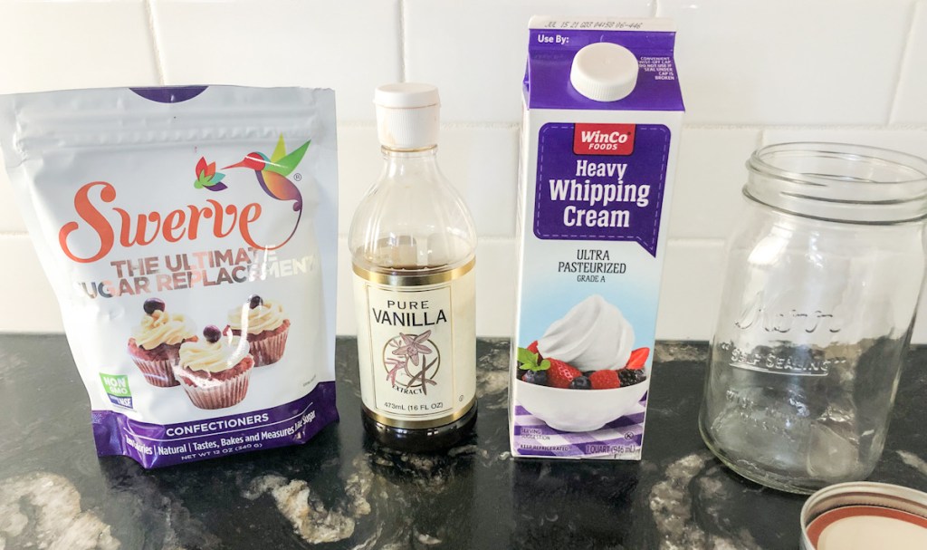 ice cream ingredients on a counter