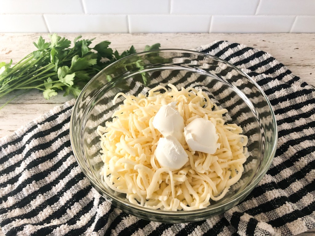 shredded mozzarella with cream cheese