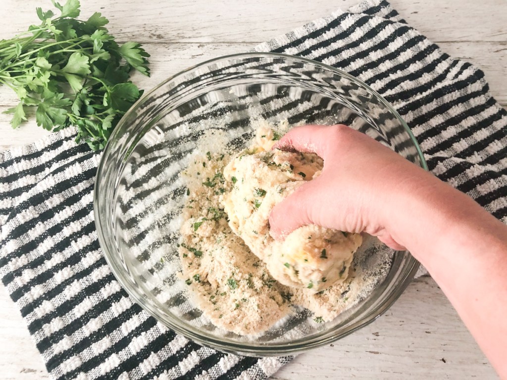 hand mixing keto breadstick dough