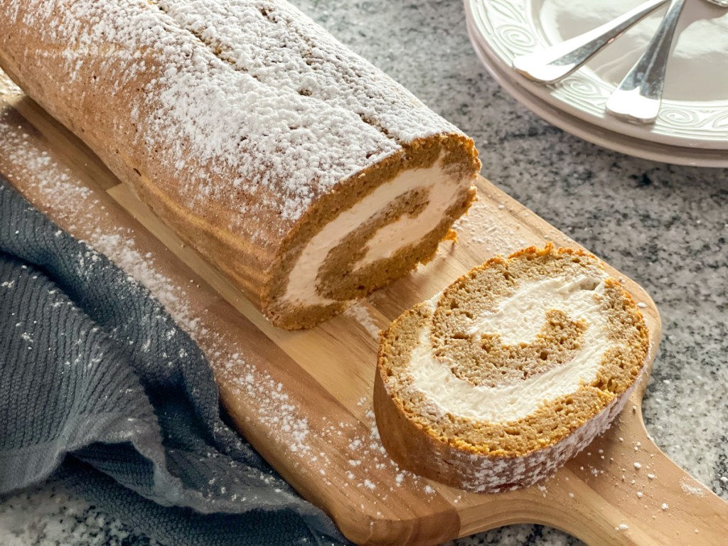 sliced Keto Pumpkin Roll