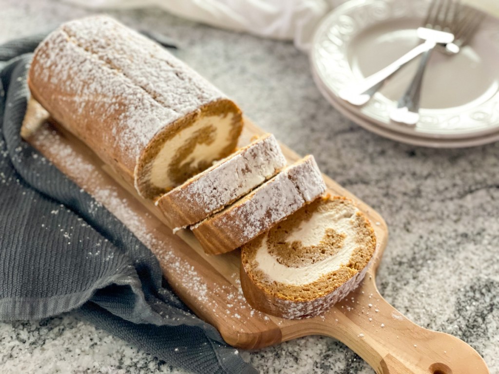 sliced Keto Pumpkin Roll