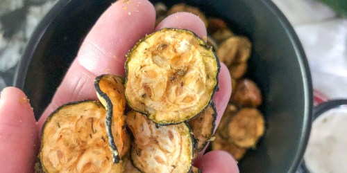 Get Your Crunch on with Cool Ranch & Vinegar Flavored Keto Zucchini Chips