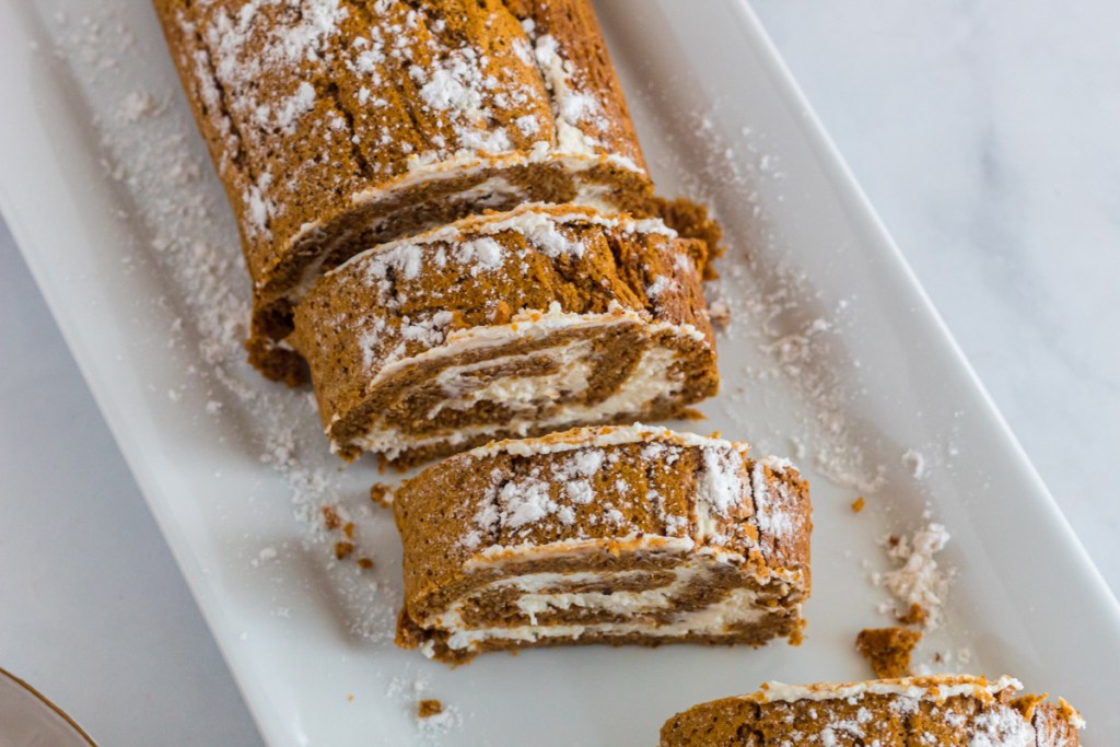 keto pumpkin Swiss roll