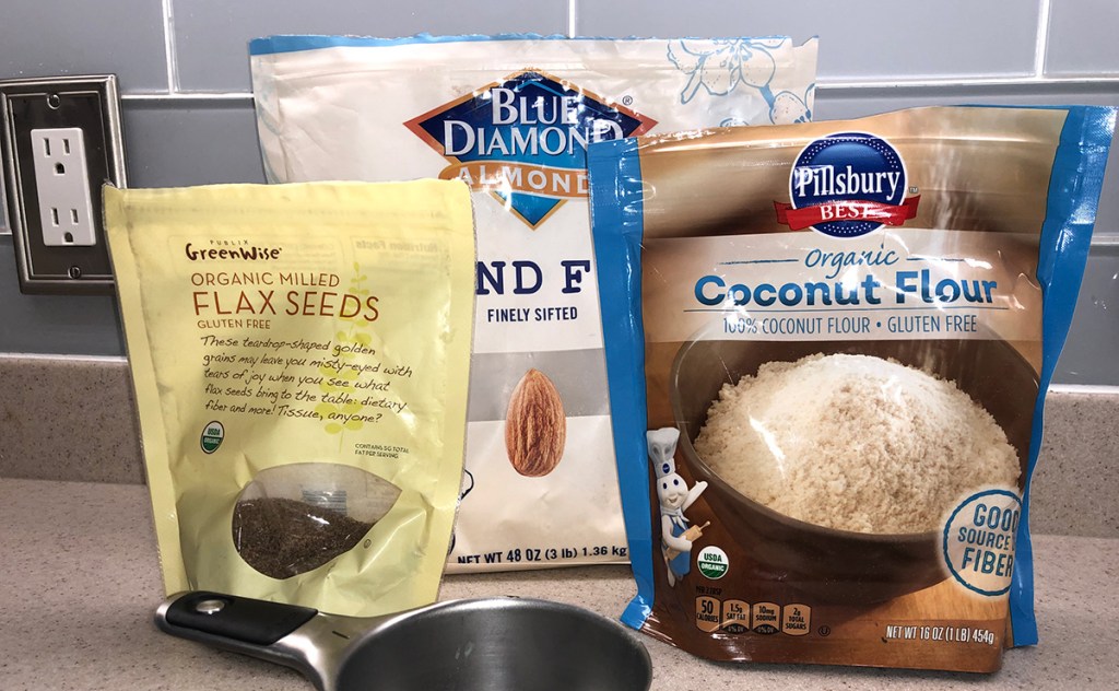 baking blend components of almond flour, coconut flour, and flax seeds