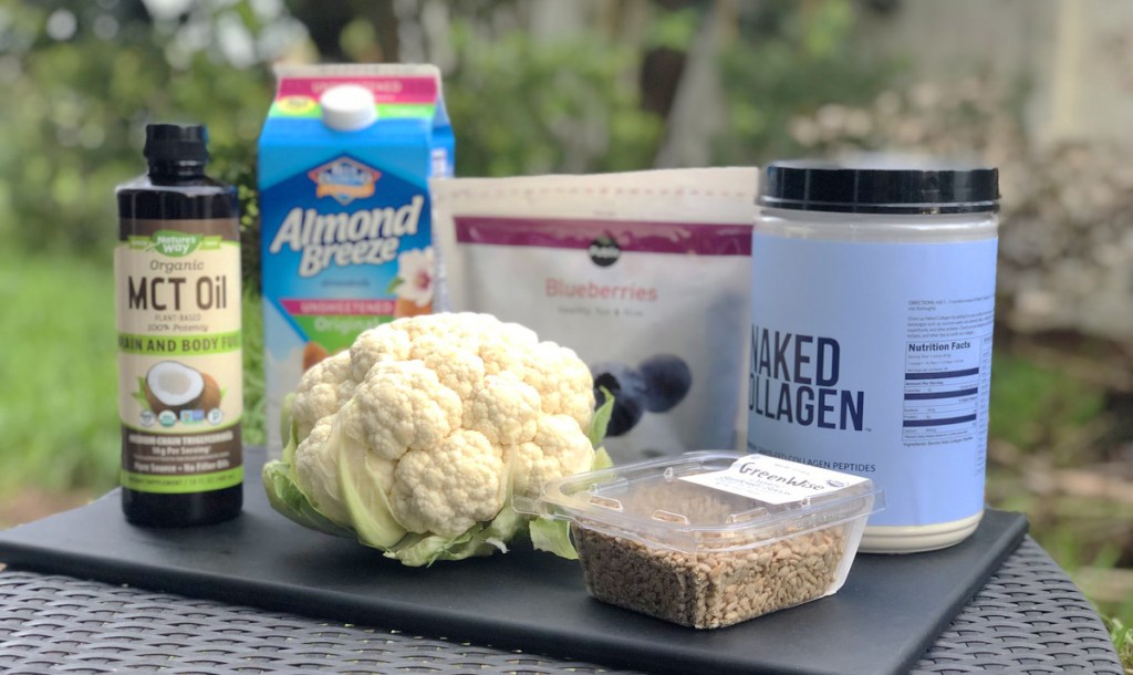 smoothie ingredients for blueberry cauliflower smoothies
