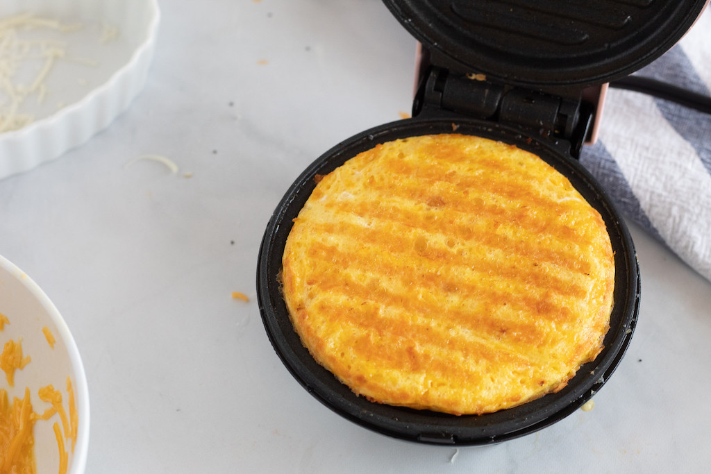 chaffle in waffle maker 
