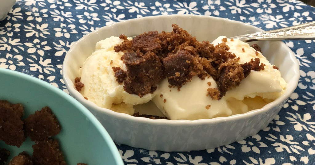 keto cinnamon cereal on ice cream