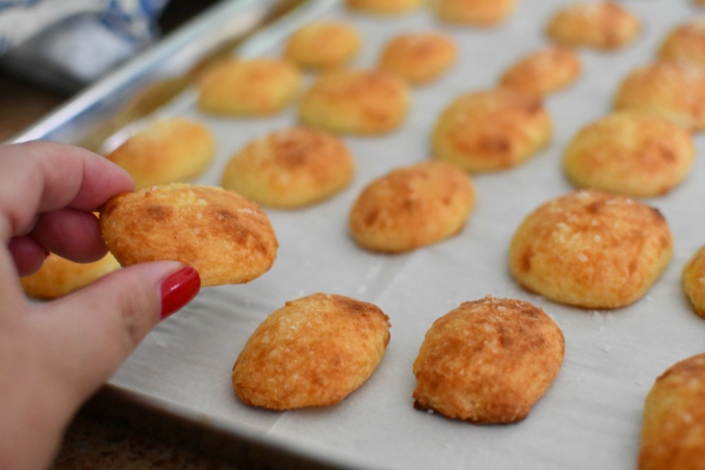 easy baked bread bites on a baking sheet 