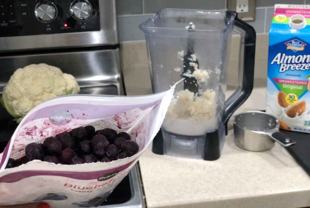 bag of frozen blueberries