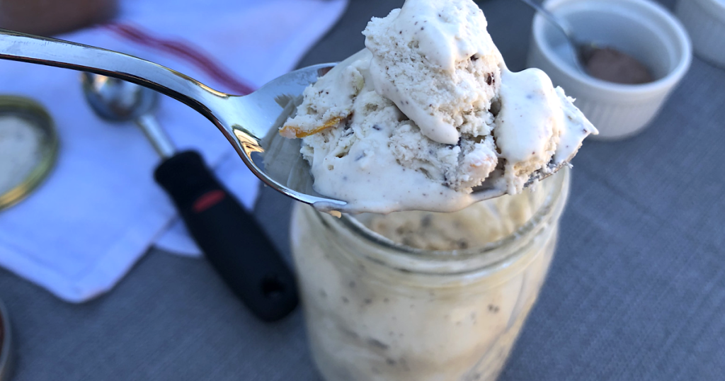 spoonful of keto mason jar ice cream