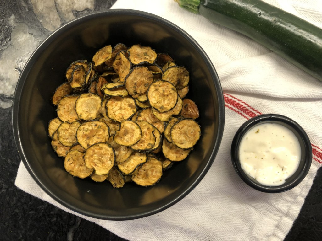 keto zucchini chips in a bowl