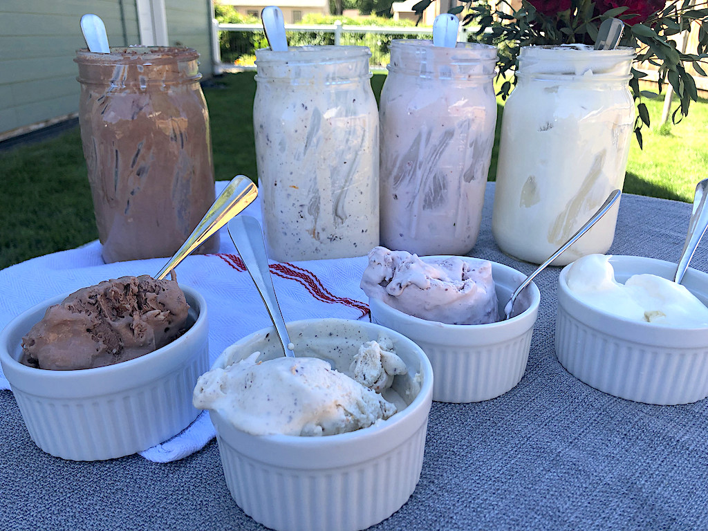 Keto Mason Jar Ice Cream - Vanilla, Chocolate and Strawberry - Hey