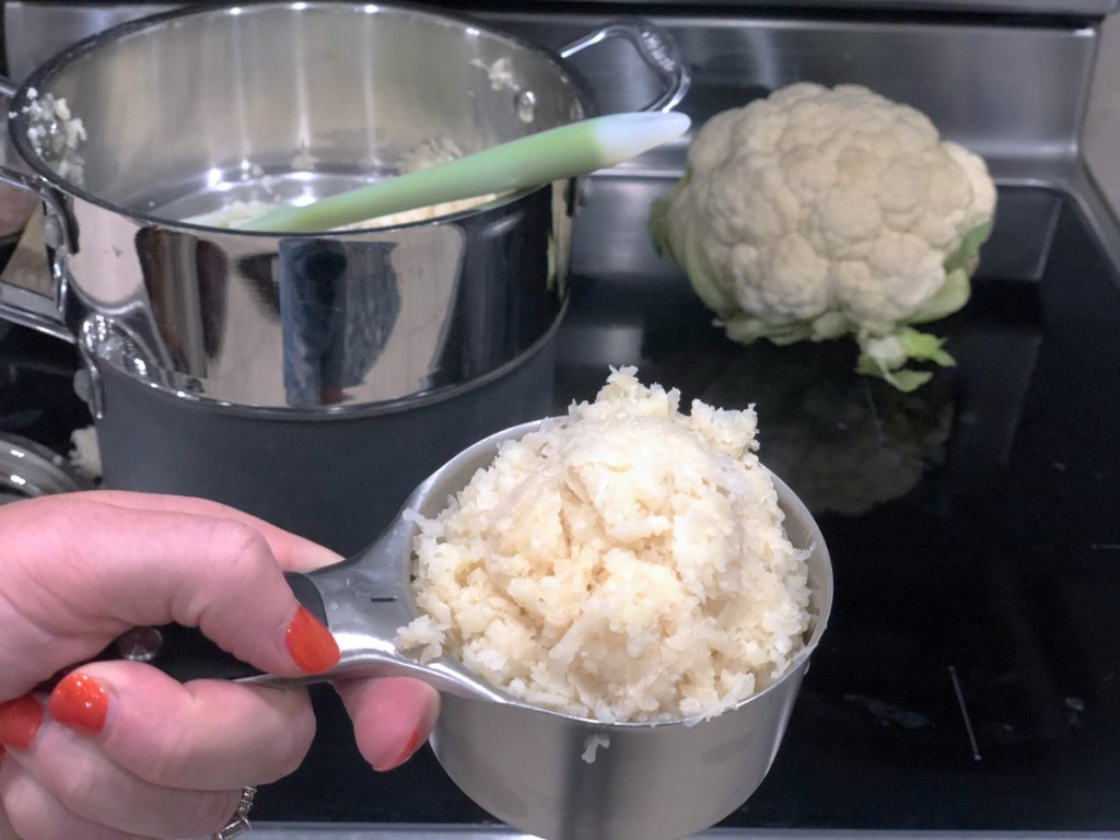 cup of riced cauliflower