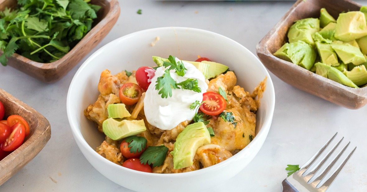 Easy Salsa Verde Keto Cauliflower Casserole Recipe