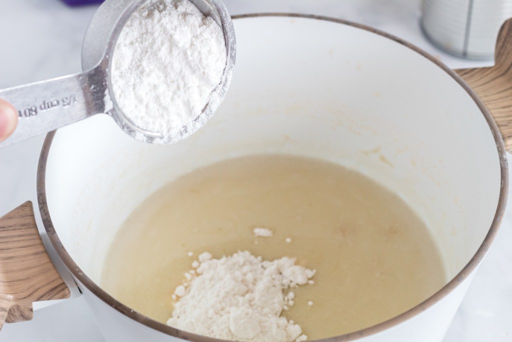 adding sweetener to pan