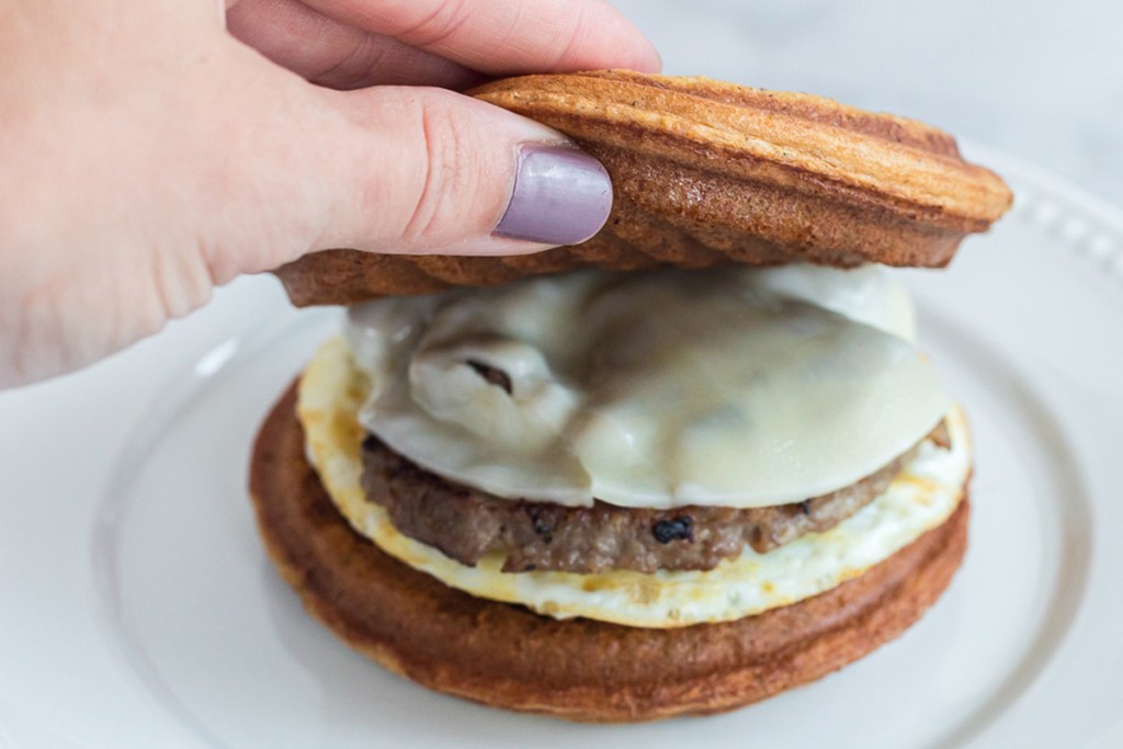 Keto Copy Cat McGriddle Using a Paffle Chaffle • Blogging Mom of 4