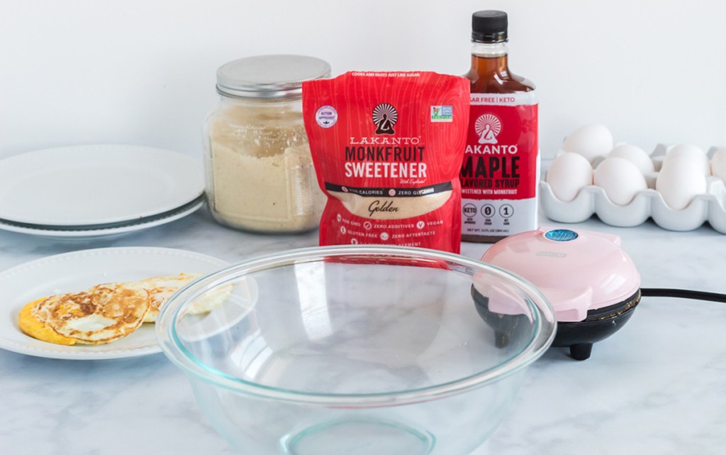 breakfast sandwich ingredients on counter