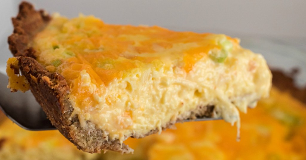 slice of keto quiche