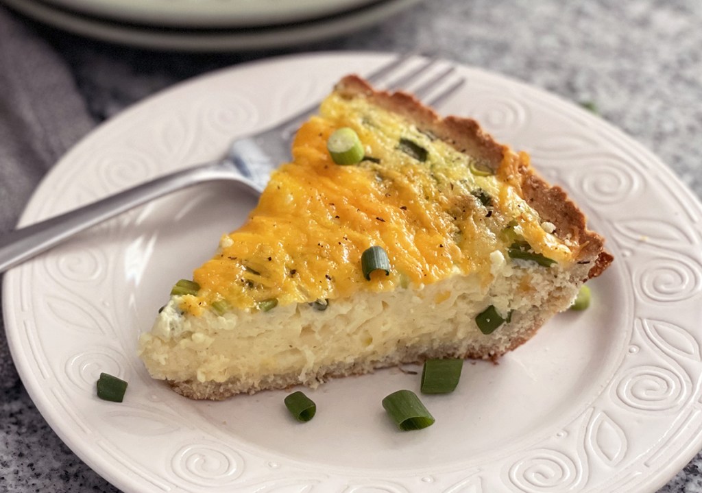 slice of keto quiche