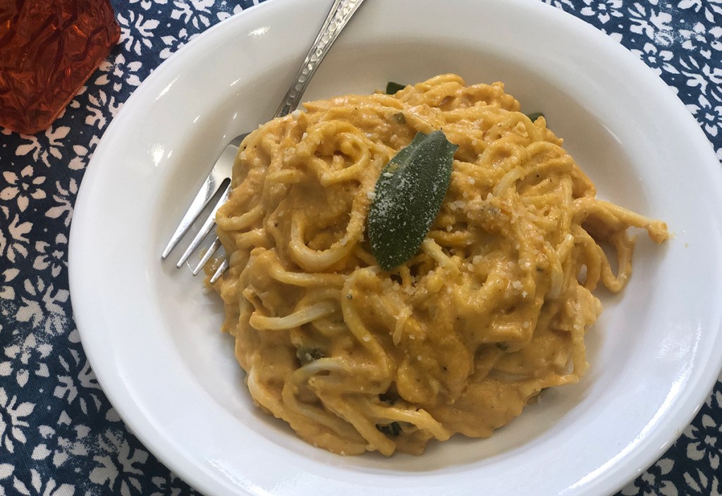 keto dinner in pumpkin sauce