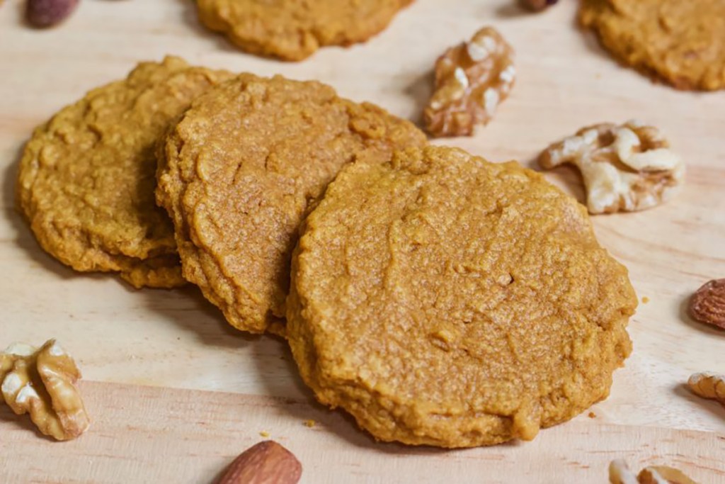 3 Ingredient pumpkin vegan keto cookies from Healthy Helper Blog