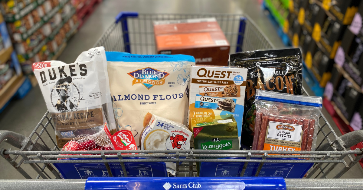 Sam's Club cart with keto items