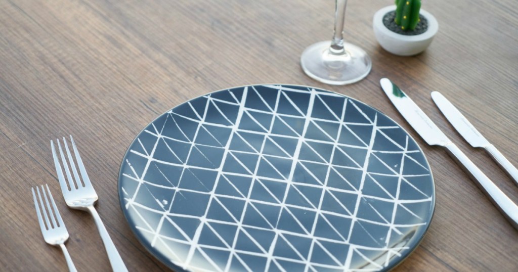table setting with empty plate 
