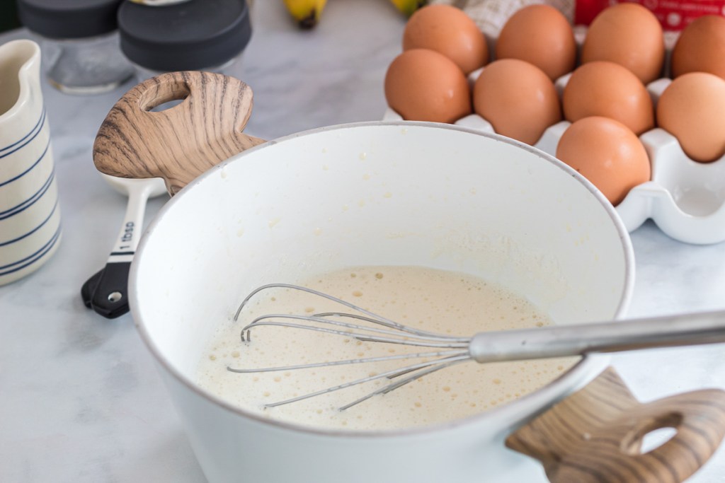 saucepan with heavy cream