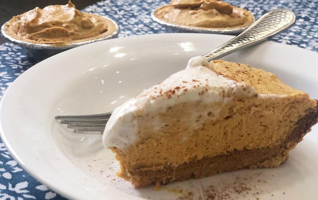 Keto Pumpkin Cream Pie slice