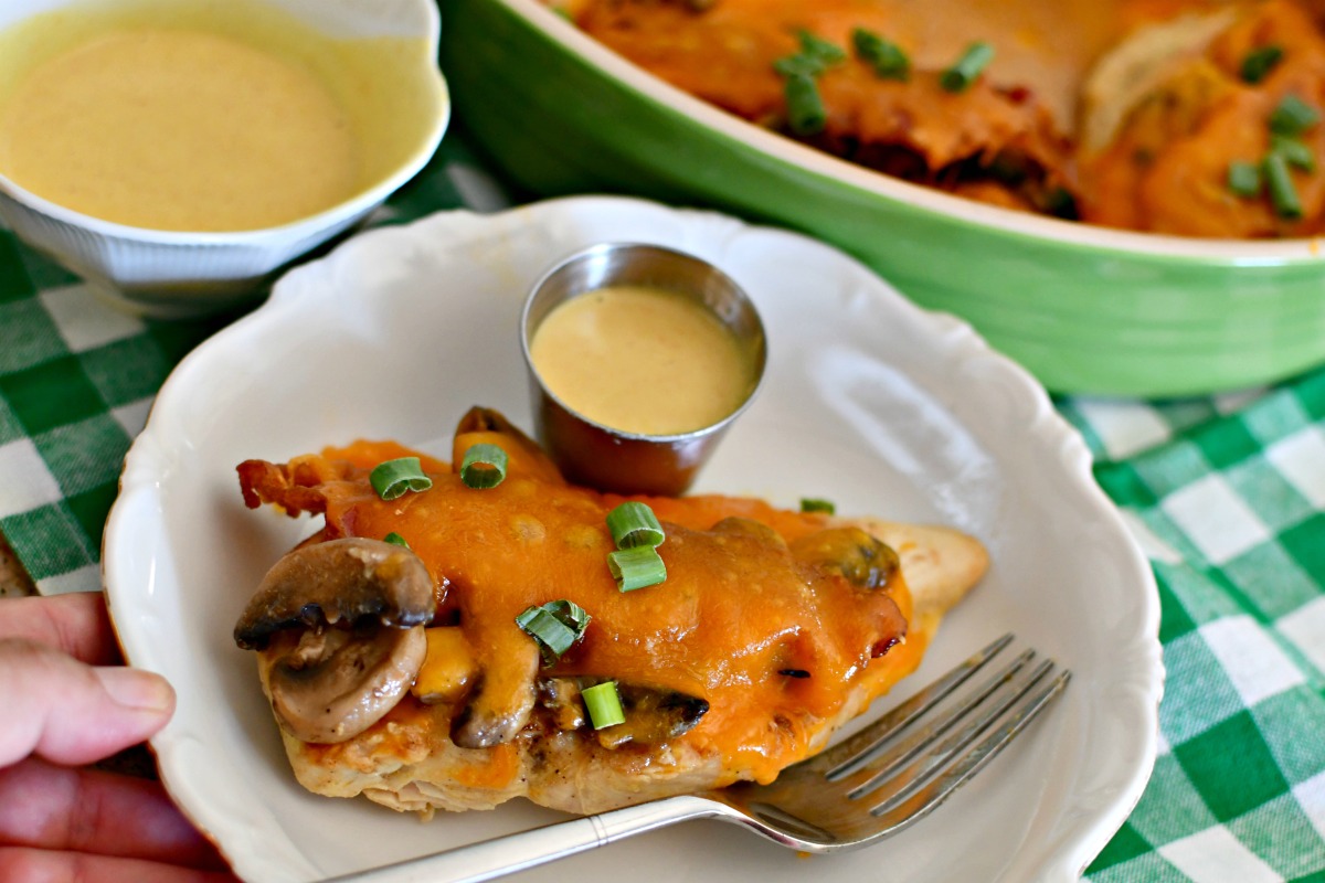 plate with alice springs chicken, one of our easy keto dinner ideas and recipes