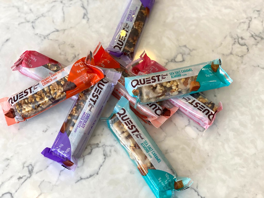 Quest snack bars on kitchen counter 