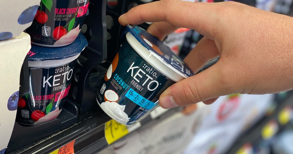 ratio foods keto yogurt at store