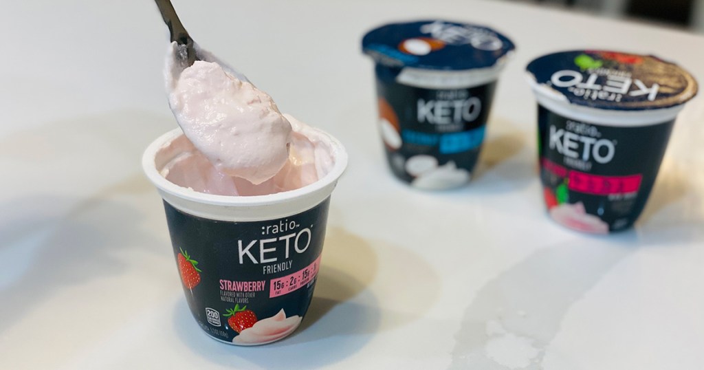 containers of ratio keto yogurt