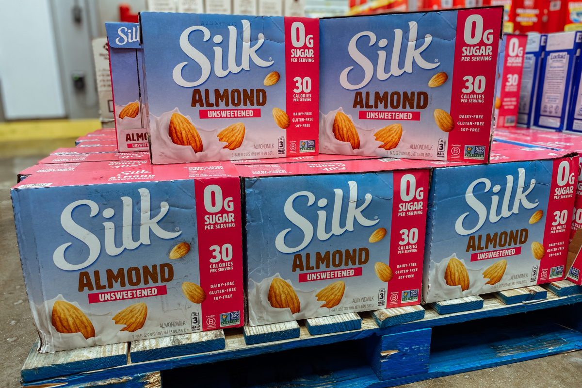 Silk unsweetened almond milk at Sam's Club